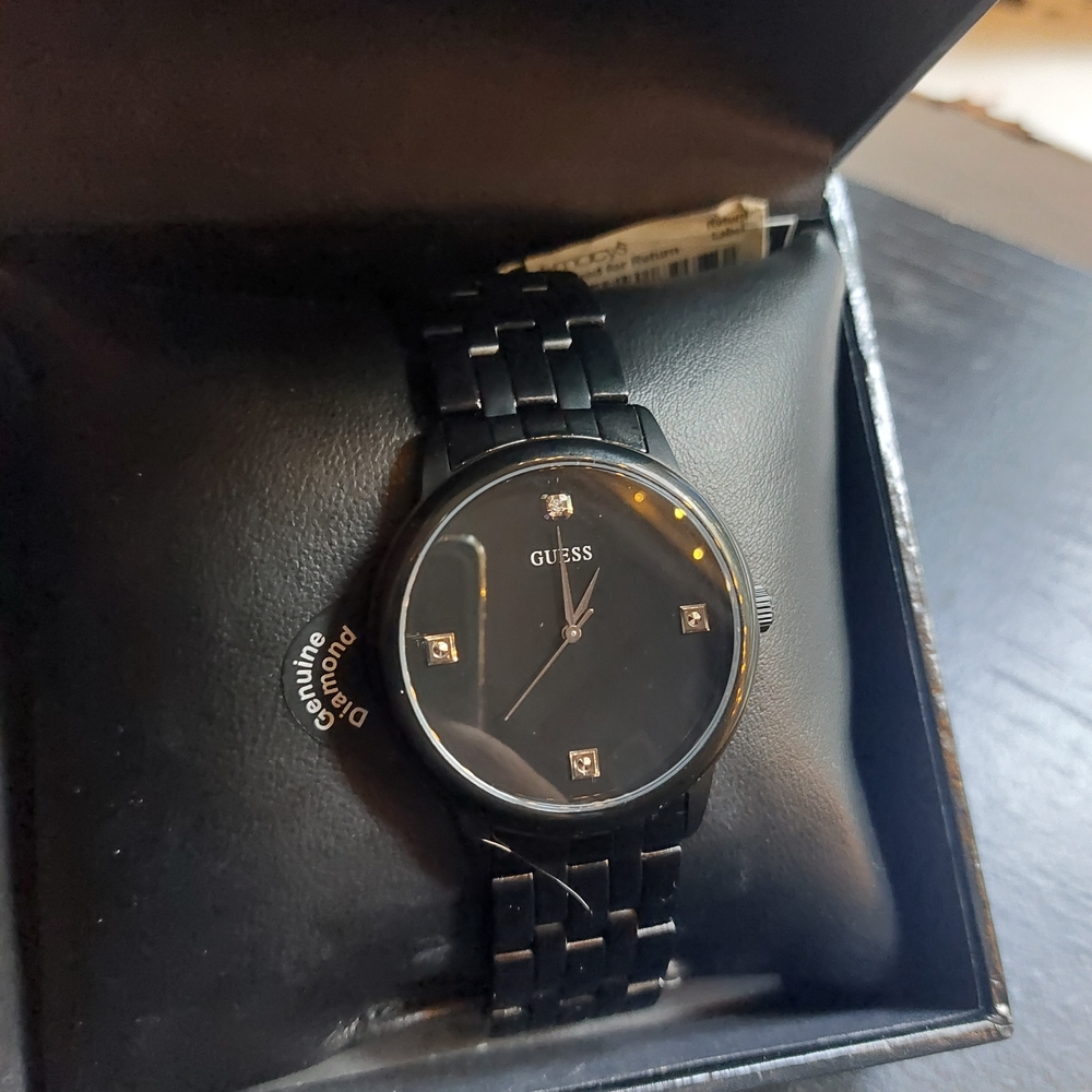 Guess Black Diamond Accent Men's Watch